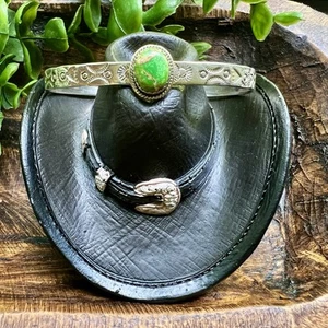 925 Sterling Silver Sonoran Gold Turquoise Cuff Bracelet Sz 7 - Picture 1 of 11