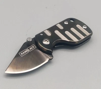 Albainox Messer Micro Sub Taschenmesser Rainblack 3Cr13MoV Stahl Mini Linerlock