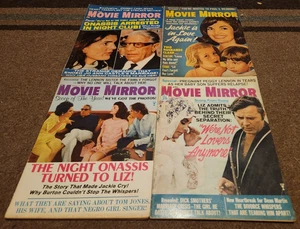 1965-1970 MOVIE MIRROR MAGAZINE 8 ISSUE LOT LIZ TAYLOR JACKIE KENNEDY! - Foto 1 di 2