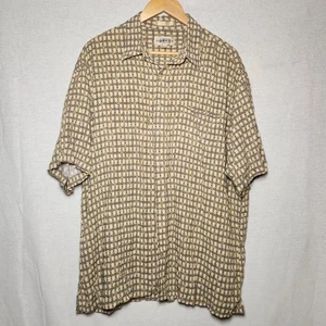 Campia Moda Shirt Vintage Geometric Argyle Rayon Button Up Made In Korea Size XL - Picture 1 of 3