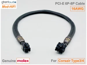 ⚡️Cable 16 AWG PCI-E (GPU) 6 pines para Corsair HX Series (HX1200) -📏70 cm / 27 pulgadas - Imagen 1 de 6