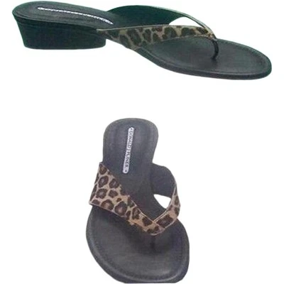 Donald Pliner Couture Congo Pelo Cuero de becerro Zapato Sandalia Nueva Tanga $225 Foto 1 de 3