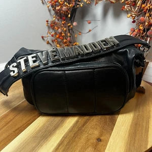 Bolso de Hombro Steve Madden BRHODES Y2K Hobo Negro Cuero Sintético Suave - Imagen 1 de 12
