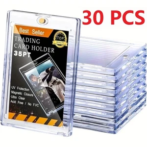 30 Pack One Touch Hard Magnetic Card Holder 35pt UV Protection Trading Card Case - Picture 1 of 11