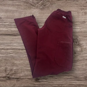 Figs Yola Skinny Scrub Pants Burgundy XXS No Style Number Because No Tag - Picture 1 of 5