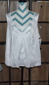 Vintage Sears Camisole Damen 46 Spitzenbesatz Nylon Antron III Anti Cling USA Neu mit Etikett - Bild 1 von 4