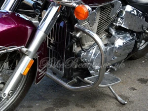 S) Honda VTX 1300 CUSTOM / RETRO Stainless Steel Crash Pads Engine Guards - Picture 1 of 10