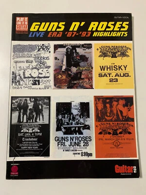 Guns N' Roses Live Era '87 - '93 Highlights Guitar Tab / Tablature Book GnR - Image 1 of 4