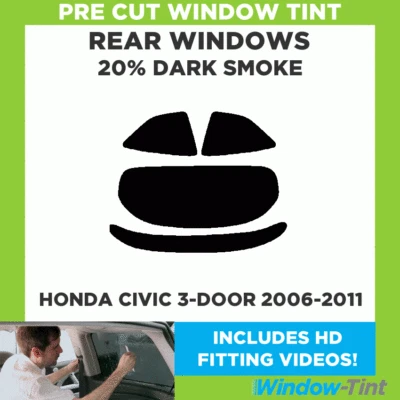 For Honda Civic Type R 2006-11 Pre Cut Window Tint Kit 20% Dark Rear Car Film - Image 1 of 4