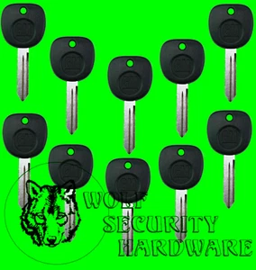 Lot of Ten (10) GM Logo Uncut Key Blank Black Plastic Head - Foto 1 di 2
