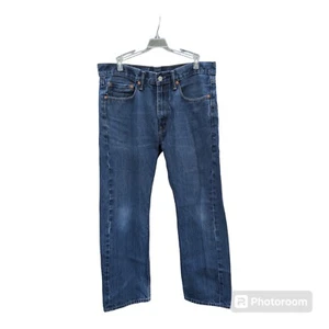 Levis 505 Jeans 34x29 Mens Regular Fit Straight Leg Relaxed Dark Blue Denim - Picture 1 of 20