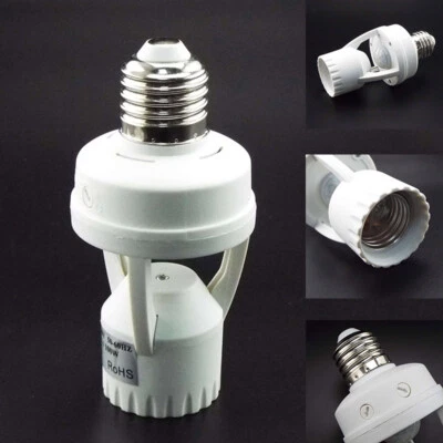E27 LED Light Infrared Motion Sensor Lamp Bulb Holder Socket Switch 100-240V AC - Image 1 of 4