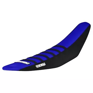 2022-2024 Yamaha YZ 85 Cubierta de asiento por Enjoy MFG COSTILLAS NEGRAS/AZULES/NEGRAS #319 - Imagen 1 de 4