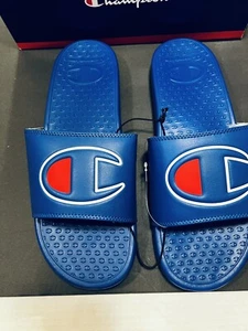 Champion Super Slide Blue/Red/Wht Men's Slide Sandals - Size 14 NWB - Picture 1 of 6