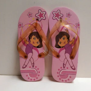 Dora the Explorer Ballerina Kids Girls Flip Flops Beach Sandals Size 2/3, Pink - Picture 1 of 4