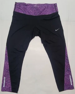 Nike 2.0 Dri-Fit Women's Medium Purple And Black Capris (723925) - Picture 1 of 12