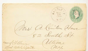 Copertina cancelleria postale US 1888 #U311 Bartlett to Utica New York Z - Foto 1 di 3