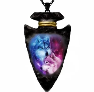 Fashion Jewelry Howling Wolf Moon Arrow Head Pendant Necklace 476-9 - Picture 1 of 1