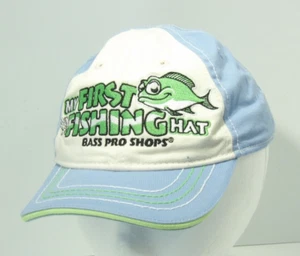 My First Fishing Hat Bass Pro Shops Infant Baby Blue Green Adjustable Cap - Picture 1 of 10