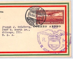 MEXICO Air Mail Cover 1931 Chicago USA {samwells-covers} YV147 - Picture 1 of 12