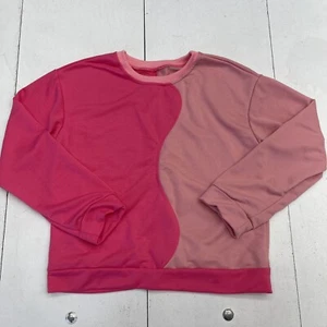Shein Kids Pink Colorblock Long Sleeve Sweater Youth Girls Size 10 - Picture 1 of 5