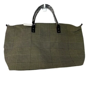 Borsa Lulu Dharma verde e nera con pied de poule Frasier Weekender con zip nuova con etichetta - Foto 1 di 9