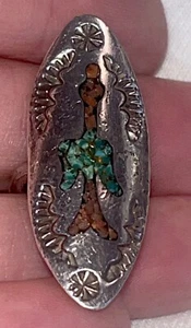 Sterling Silver Turquoise Coral Inlaid Ring Native American Navajo Thunderbird - Picture 1 of 6