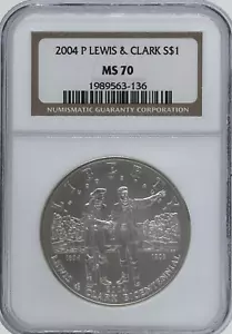 2004 P Lewis and Clark Bicentennial Commemorative Silver $1 MS 70 NGC #600 - Picture 1 of 18