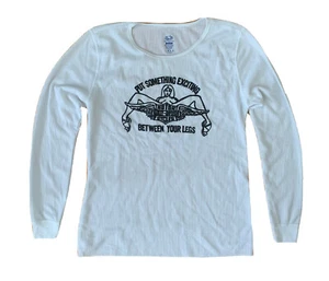 Vintage Style Harley Davidson Print White Ladies Thermal Long John Shirt 2XL - Picture 1 of 2