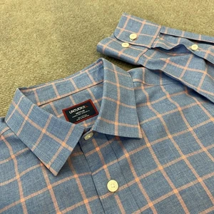 UNTUCKit Shirt Mens Medium Blue Pink Plaid Allen WF Wrinkle Free Cotton 2024 - Picture 1 of 10