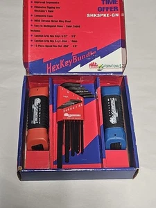 Mac Tools SHK3PKE-GN , 13 PC. HEX L-Key Extraction 2 Cushion Grip HEX Key Bundle - Picture 1 of 11