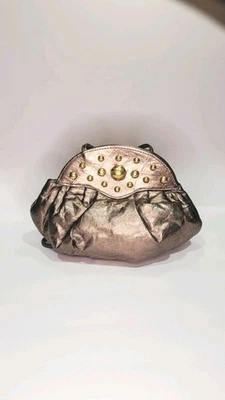 Bolso Bandolera Bolso de Hombro Hobo Delgado Acento Joya Cuero Genuino Dorado De Colección Foto 1 de 4