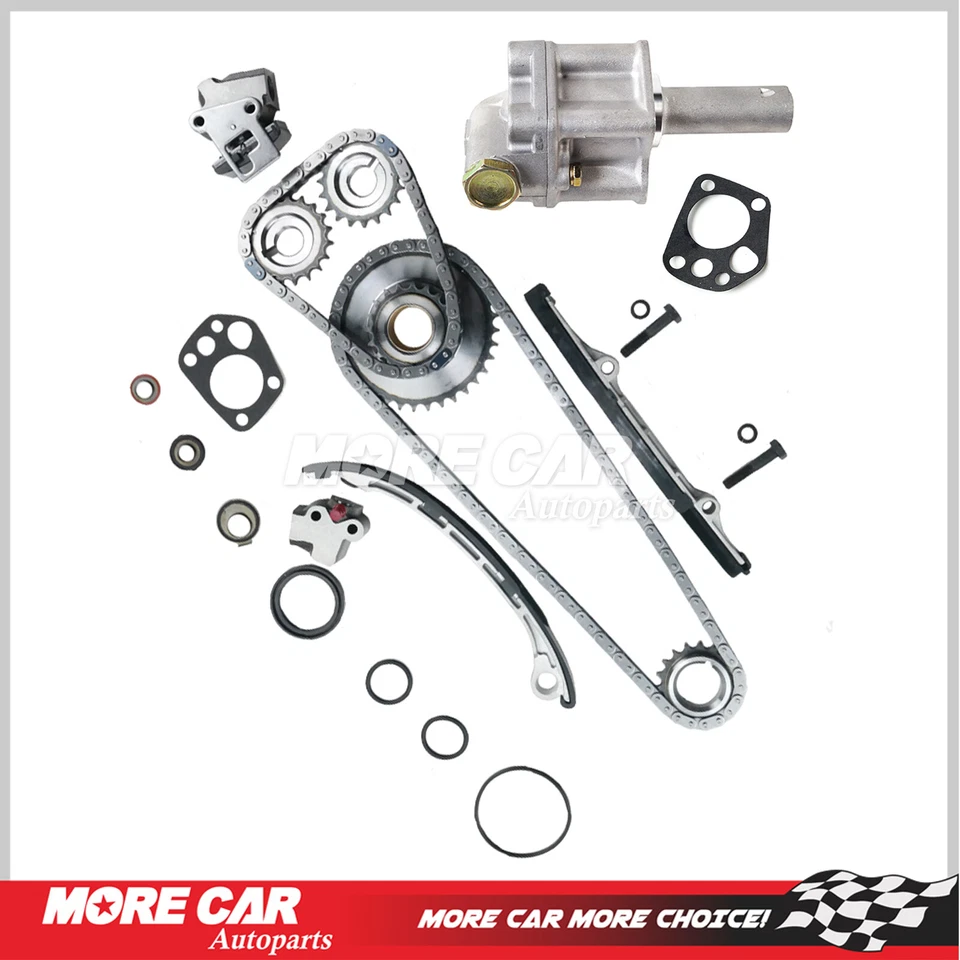Kit de corrente de distribuição bomba de óleo compatível com 98-04 Nissan Xterra Frontier DOHC KA24DE 2.4L - Imagem 1 de 4