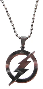 DC Comics THE FLASH Logo Edelstahl Anhänger HALSKETTE mit 22" Kette - Bild 1 von 1