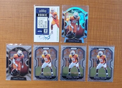 2020 Darrell Taylor Rookie RC Lot (x6) Autograph Light Blue Die-Cut Seahawks - Image 1 of 3