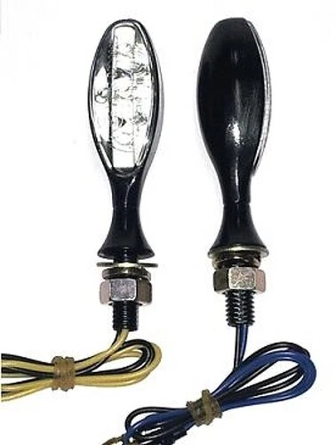 Frecce Indicatori Direzione Led Moto Custom Naked Universali Metallo  Nero - Image 1 of 1