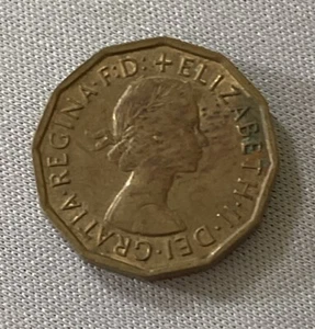 1963 Großbritannien Großbritannien 3 Pence Thruppence Thrupenny Queen Elizabeth II Münze (63j) - Bild 1 von 2