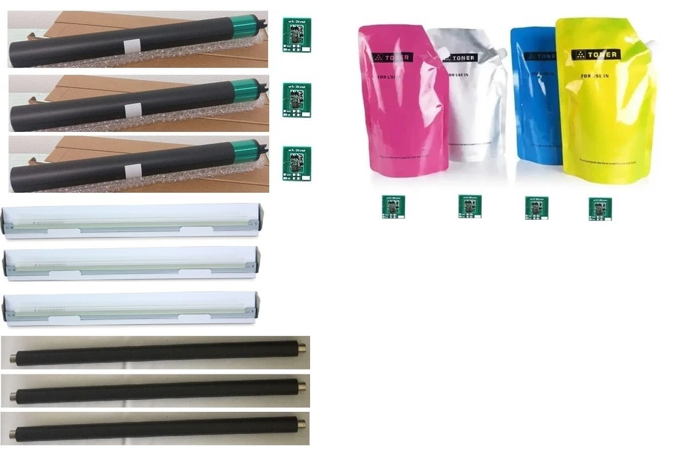 COMPATIBLE DRUM /  TONER REFILL KIT  XEROX COLOR C60 / C 60  C-Y-M-K + CHIPS - Image 1 of 1