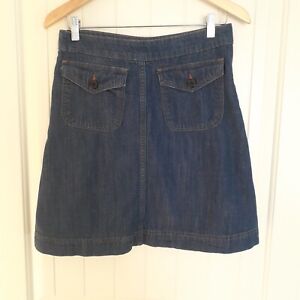 GAP Flap Pocket Denim A-Line Skirt in Blue Bottle Medium Wash Size 6
