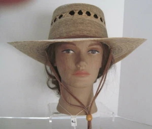 Women's Palma Natural Straw Summer Hat Australian Style New - Picture 1 of 12