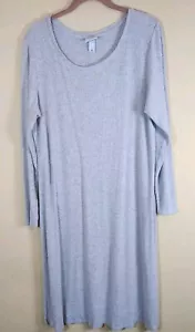 Ava & Viv Shirt Dress textured minimalist ling Sleeve stretchy comfy grey 00s L - Picture 1 of 9