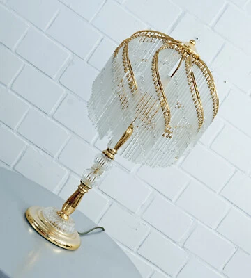 elegante lámpara de hilo de vidrio lámpara de mesa lámpara de escritorio vint... - Imagen 1 de 4