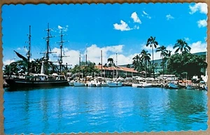Postal de colección Lahaina Harbor Maui Hawaii Ships c1960 - Imagen 1 de 8