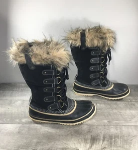 Stivali donna Sorel Joan of Arctic Snow neri impermeabili in pelle NL1540 taglia 9 - Foto 1 di 10