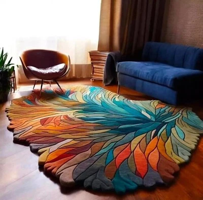 Modern Irregular Hand Tufted Wool Area Rug Carpet for Home, Bedroom Livingroom - Image 1 of 4