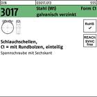 Schlauchschelle DIN 3017 W1 Form C1 17- 19/18 Stahl galvanisch verzinkt f.Inn...