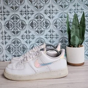 Nike Mens Air Force 1 Low Iridescent Pixel White Casual Lace Sneaker Shoe Sz 10 - Picture 1 of 11