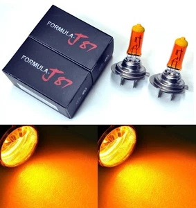 Halogen H7 100W Orange Amber Two Bulbs Head Light Low Beam Replace High Wattage - Picture 1 of 13