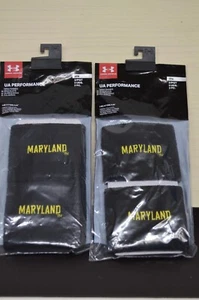 NEW Maryland Terps UNDER ARMOUR Wristbands Lot of 2 Packs (4 sweatbands) - Picture 1 of 6
