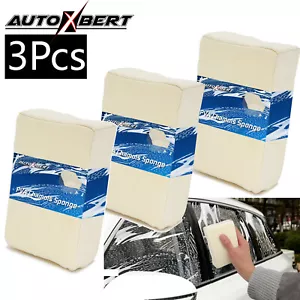 3x Gämsenschwamm Handtuch saugfähig streifenfrei Autowäsche Reinigung Trocknen Tuch Pad - Bild 1 von 8